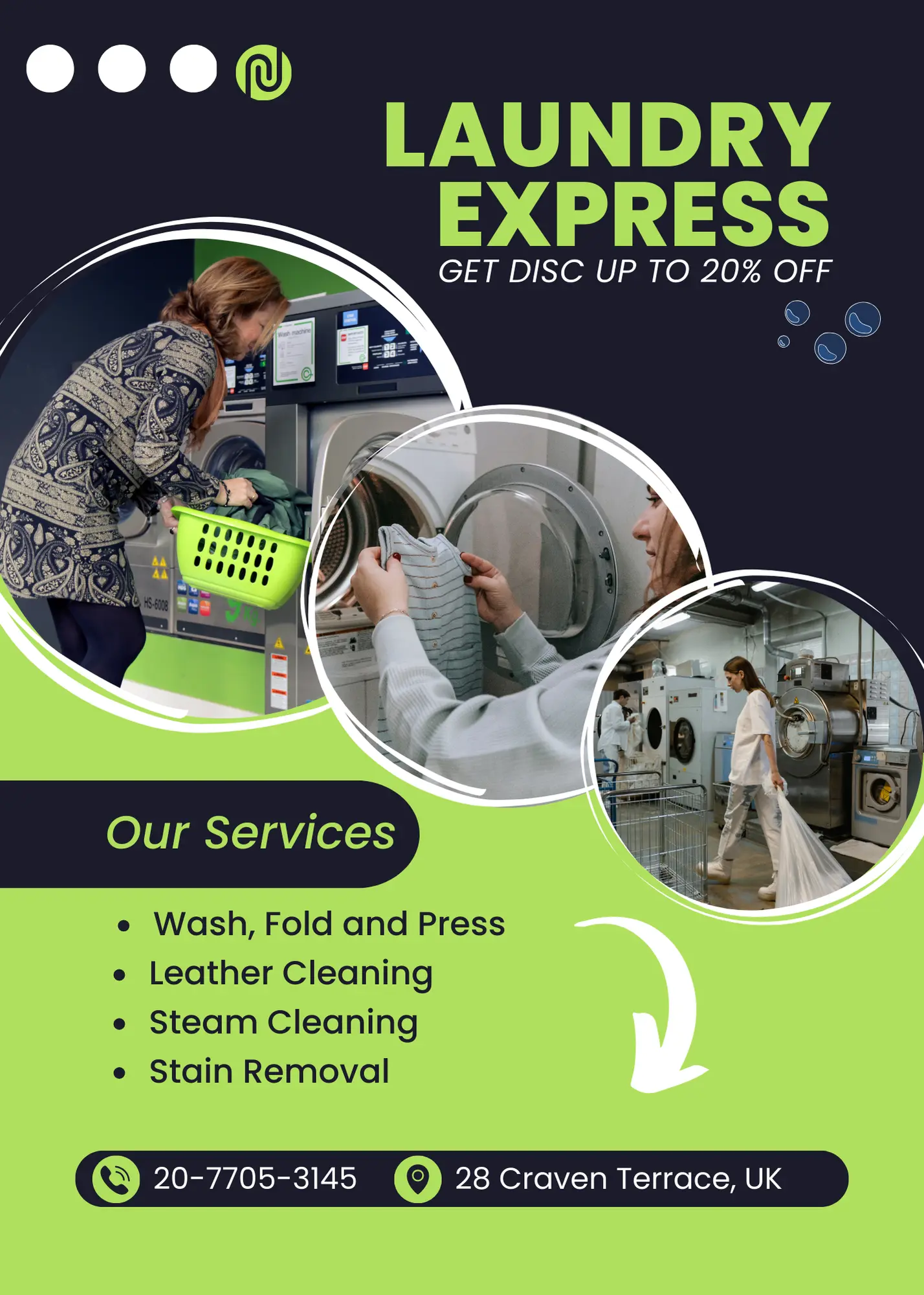 Black-and-Green-Modern-Laundry-Service-Flyer Black-and-Green-Modern-Laundry-Service-Flyer